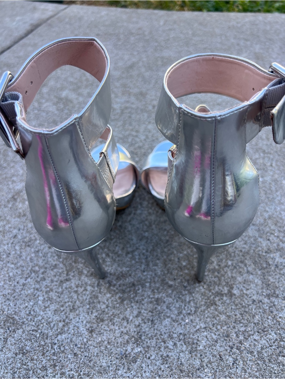 Aldo Silver Strappy Heels – Size 8.5 - Picture 3 of 5